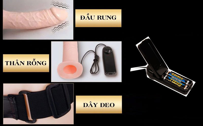 Review Dương vật giả có dây đeo rỗng ruột  nhập khẩu